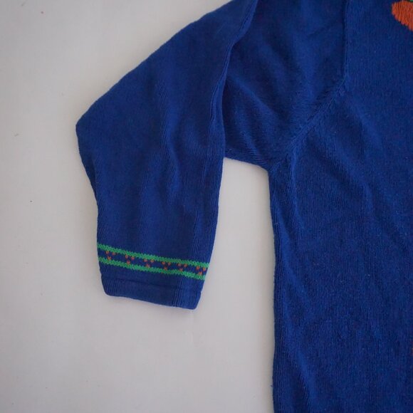 Vintage The Quacker Factory Blue Bunny Carrot Knit Easter Sweater Cottagecore 2X - Picture 10 of 11